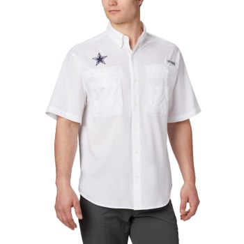 Columbia Overhemd Heren, PFG Tamiami Short Sleeve - Dallas Cowboys Wit, 53UENDWBH